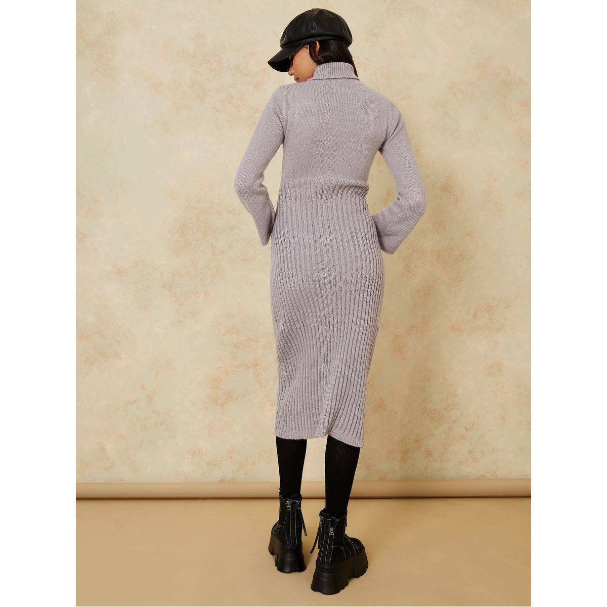 فستان ميدي محبوك بنمط سويتر-women-clothing-dresses-image-4