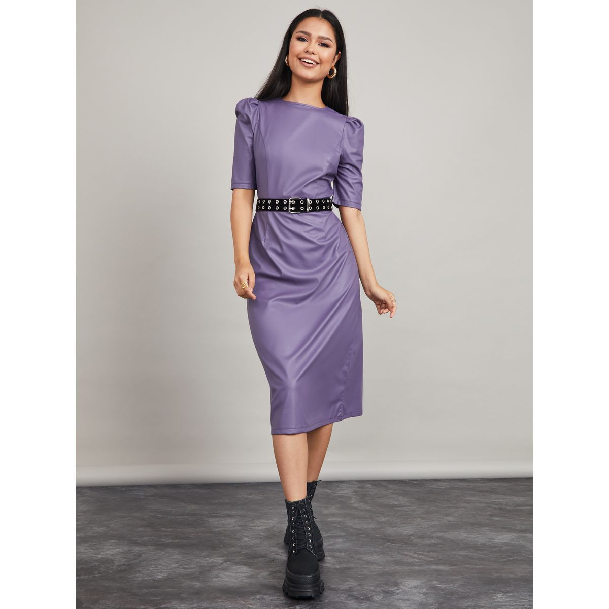 فستان ميدي باكمام منفوشة-women-clothing-dresses-image-2