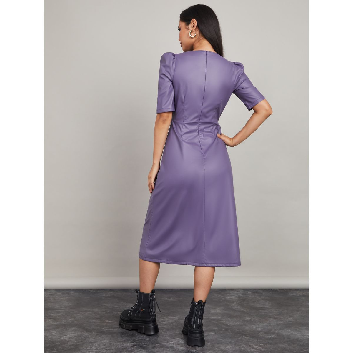 فستان ميدي باكمام منفوشة-women-clothing-dresses-image-4