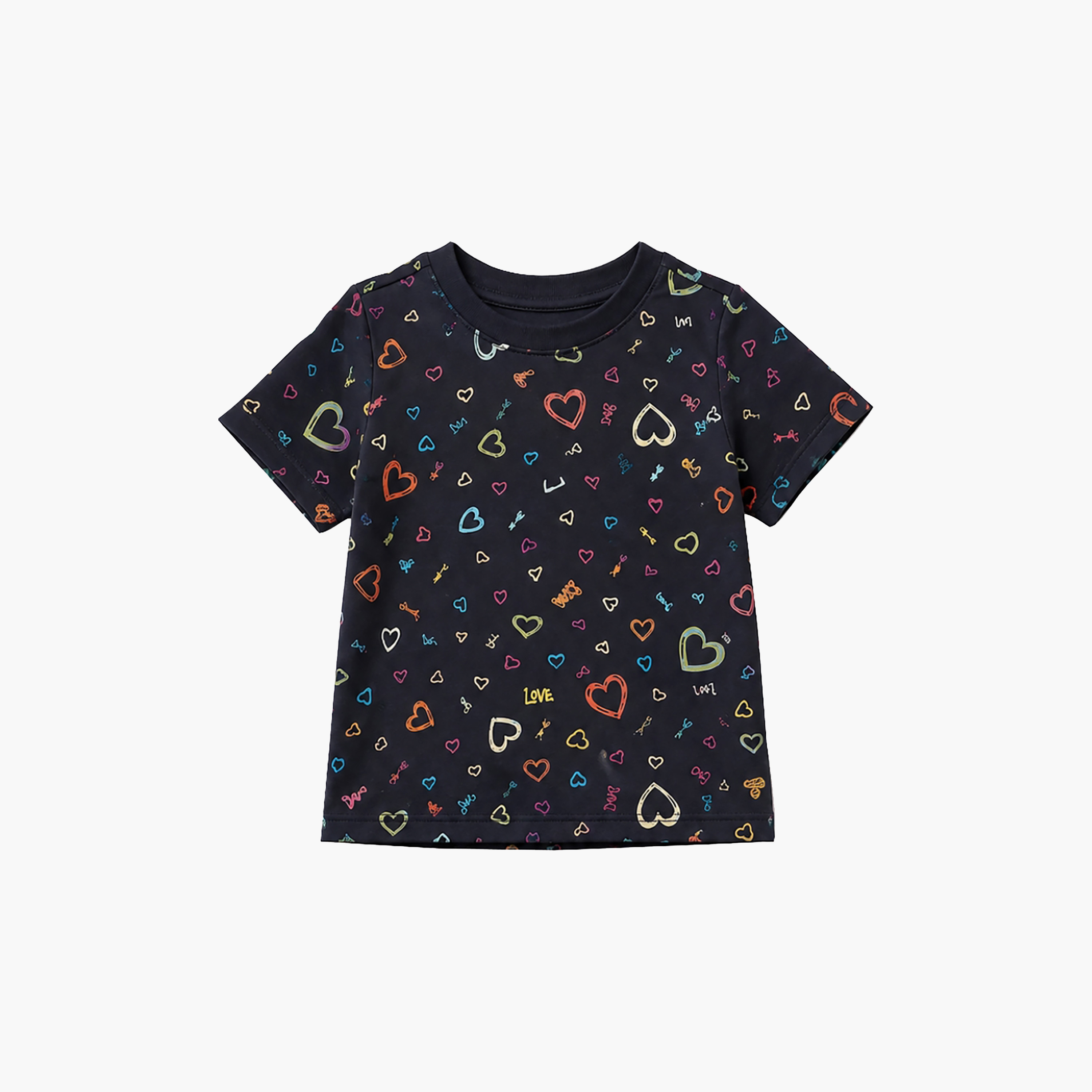 Babyqlo Heart Print Short Sleeves T-Shirt & Shorts Co-ord Set-baby-girls-clothing-setsandcoords-image-7