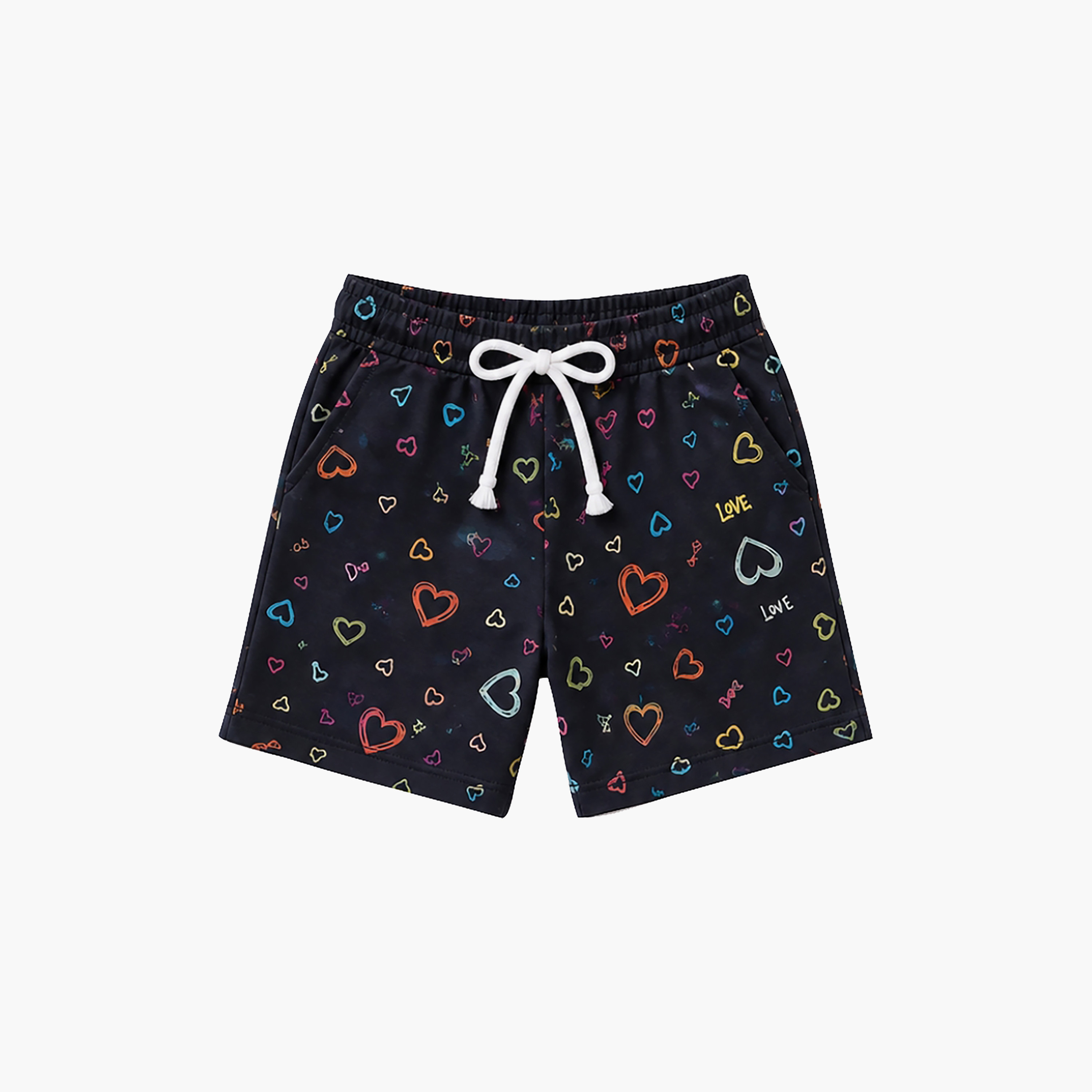 Babyqlo Heart Print Short Sleeves T-Shirt & Shorts Co-ord Set-baby-girls-clothing-setsandcoords-image-8