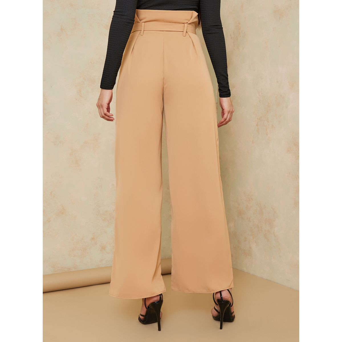 بنطال بخصر بيبر باغ واربطة-women-clothing-trousers-image-4