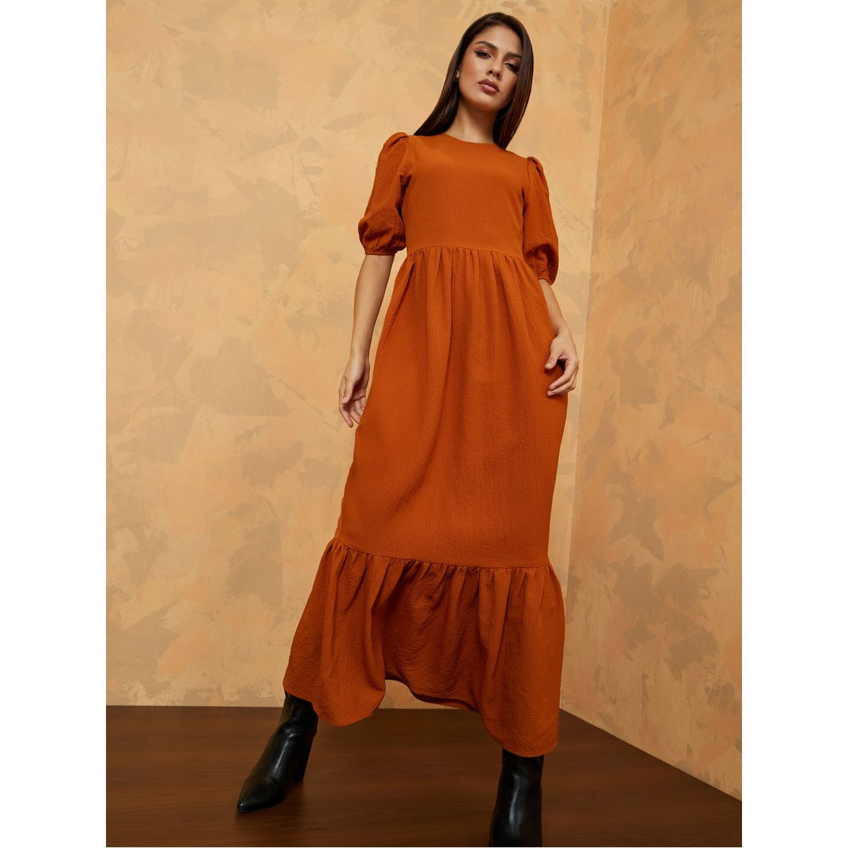 فستان طويل بياقة دائرية-women-clothing-dresses-image-1