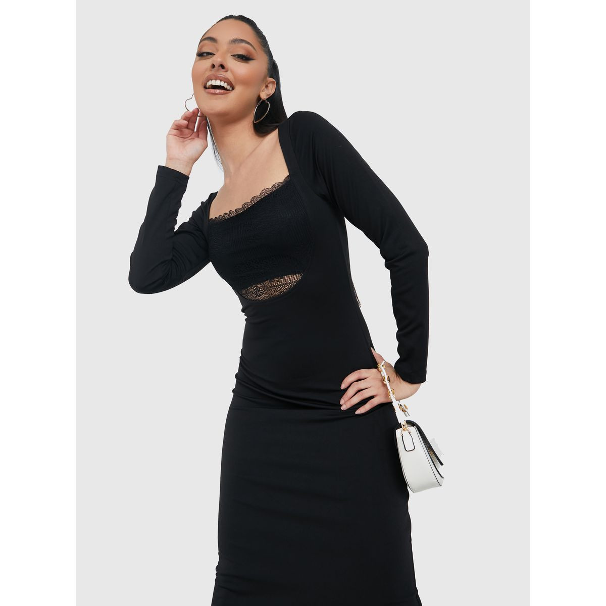 فستان ميدي بديكون بتداخلات دانتيل-women-clothing-dresses-image-2