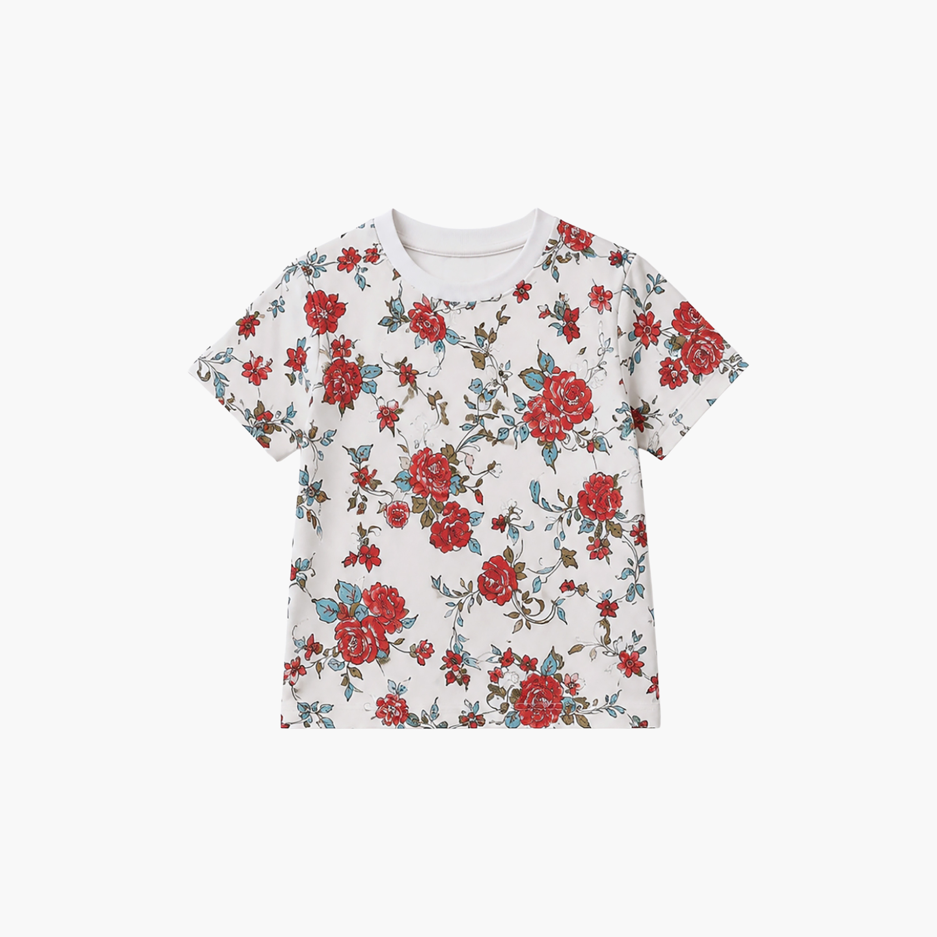 طقم متناسق تيشرت بأكمام قصيرة وبنطال بيجامة بطبعة أزهار من بيبي كلو-baby-girls-clothing-setsandcoords-image-7