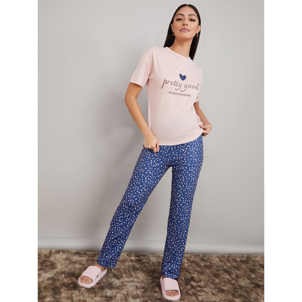 طقم بيجاما من ( تيشيرت + بنطال )-women-clothing-nightwear-pyjamas-longsets-image-2