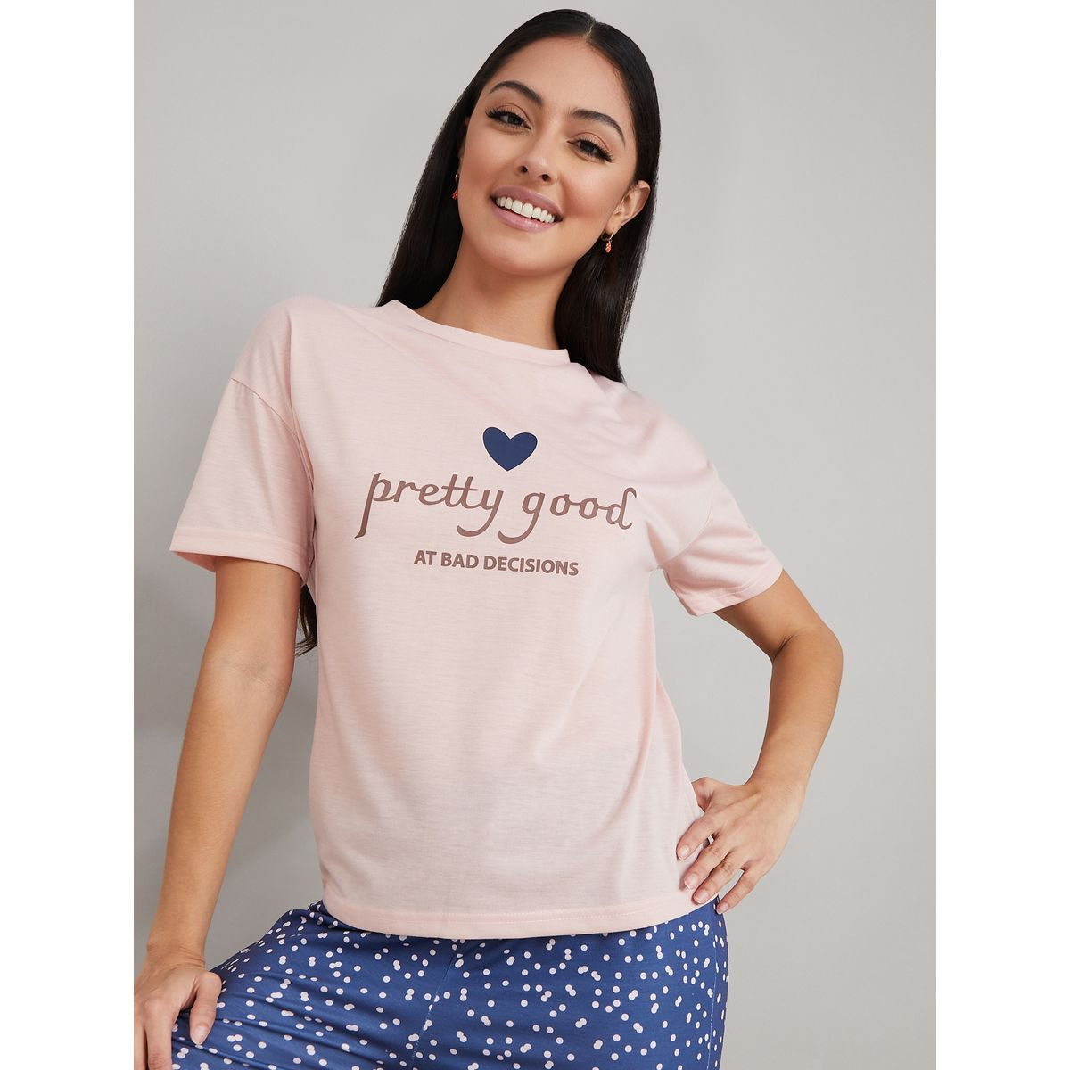 طقم بيجاما من ( تيشيرت + بنطال )-women-clothing-nightwear-pyjamas-longsets-image-3