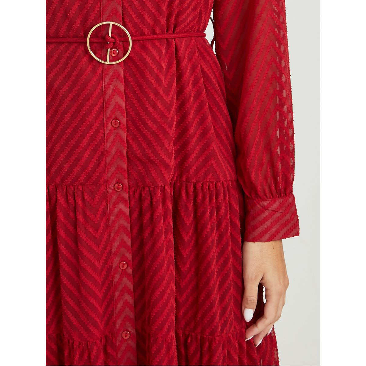 فستان طويل بكسرات واكمام طويلة-women-clothing-dresses-image-3