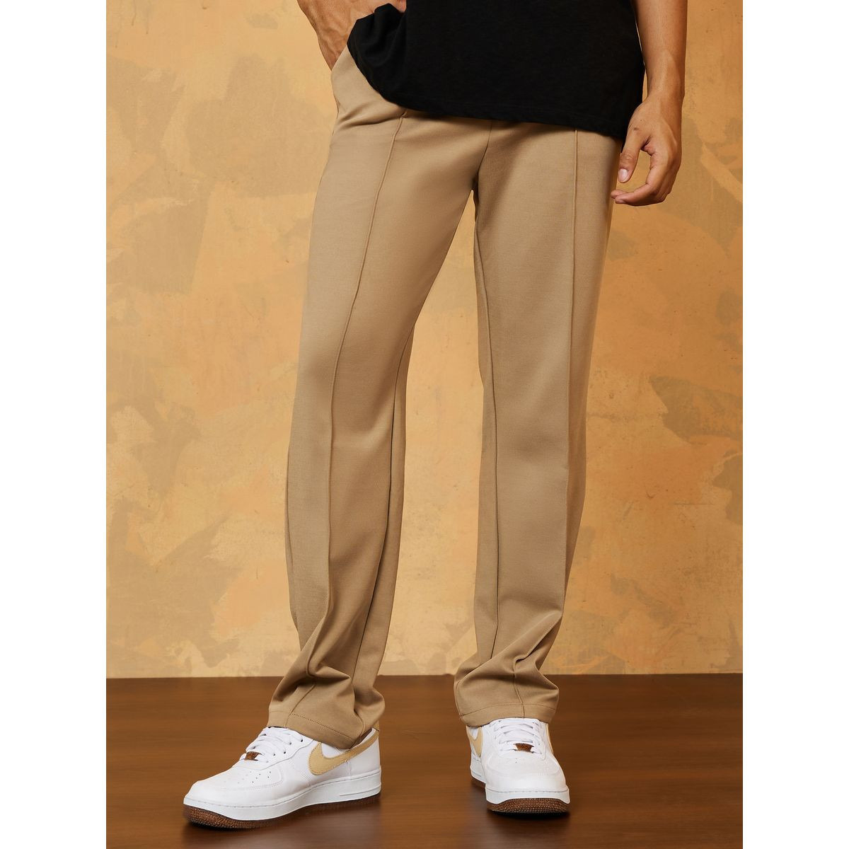 Styli Front Pintuck Constructed Waistband Knit Slim Fit Pants-men-clothing-bottoms-trousersandchinos-trousers-image-1