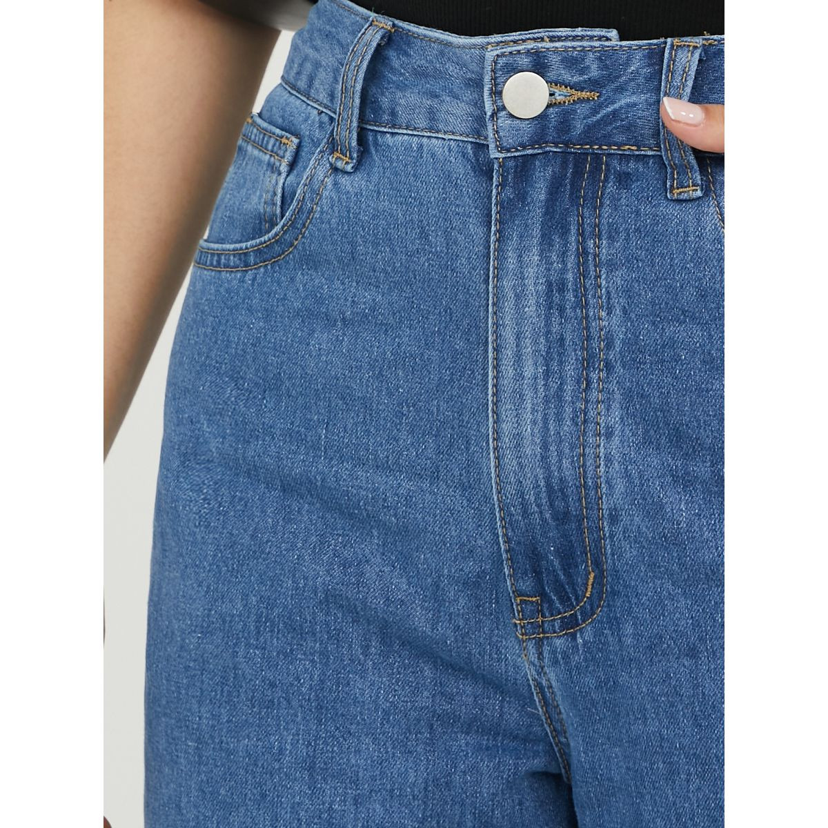 جينز بقصة مستقيمة وخصر عالي-women-clothing-bottoms-jeans-image-3