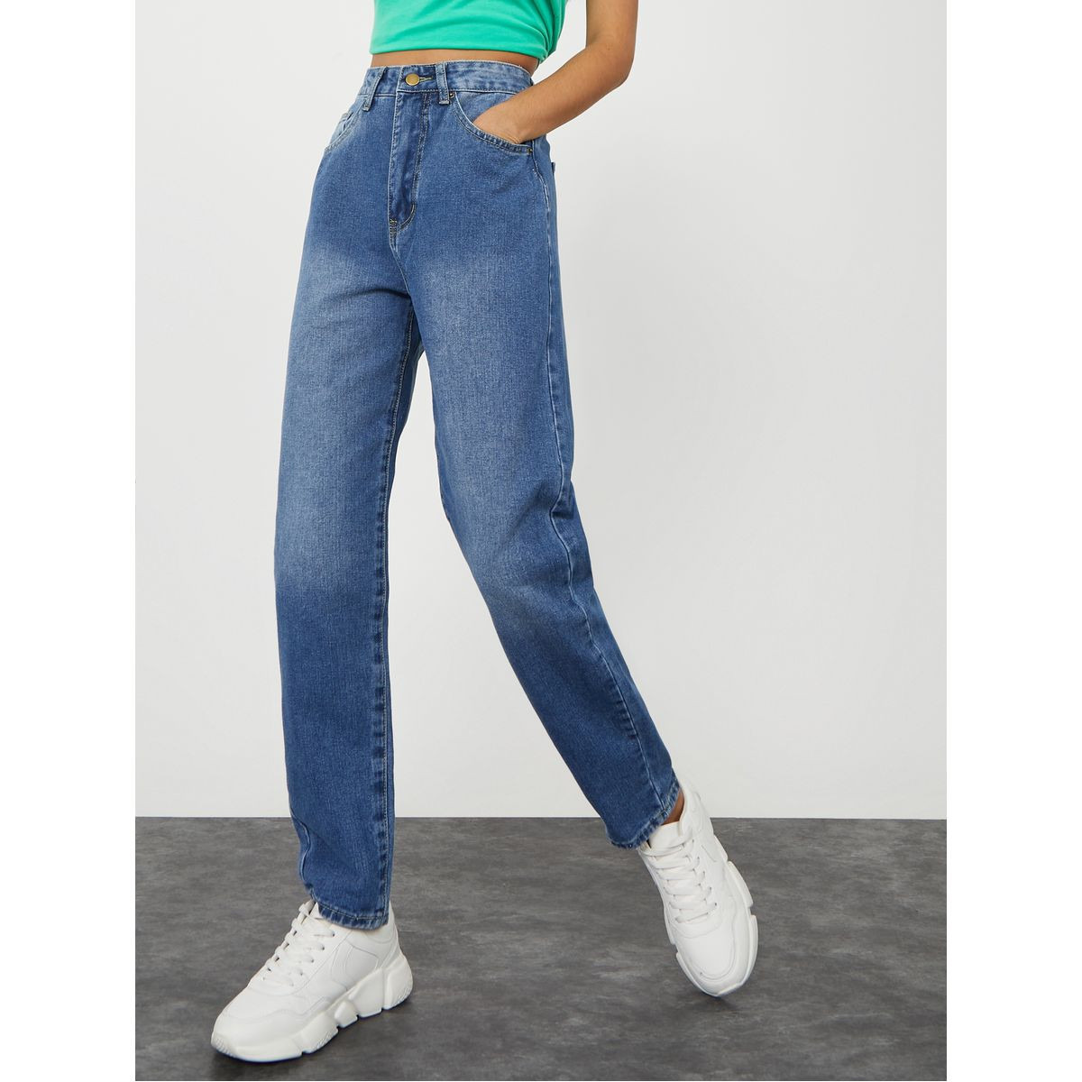 Styli High Waist Mom Fit Jeans-women-clothing-bottoms-jeans-image-1