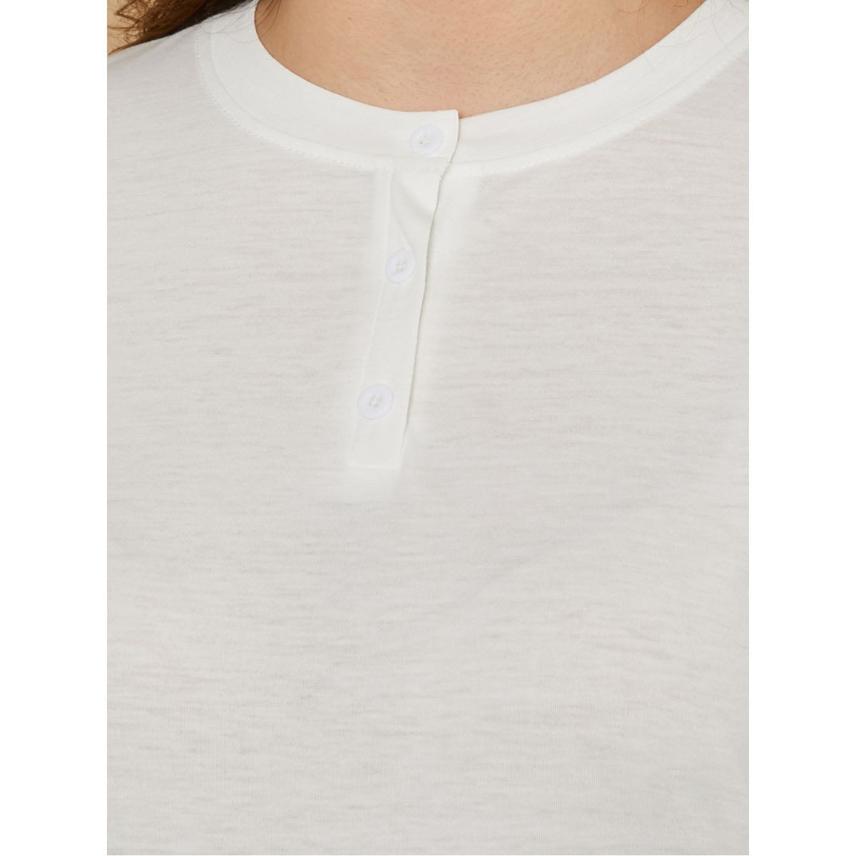 Styli Plus Long Sleeves Placket Solid T-Shirt & Melange Heart Cuffed Pyjama Set-women-clothing-nightwear-pyjamas-longsets-image-3