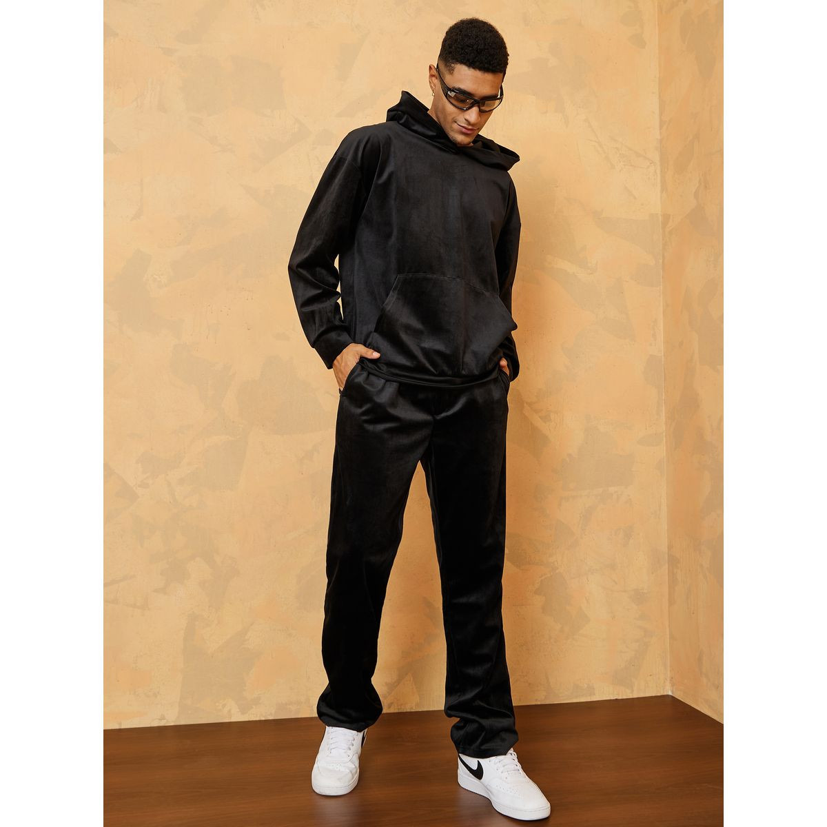 Styli Relaxed Fit Velour Hoodie and Jogger Co-Ord Set-men-clothing-coordsets-image-1