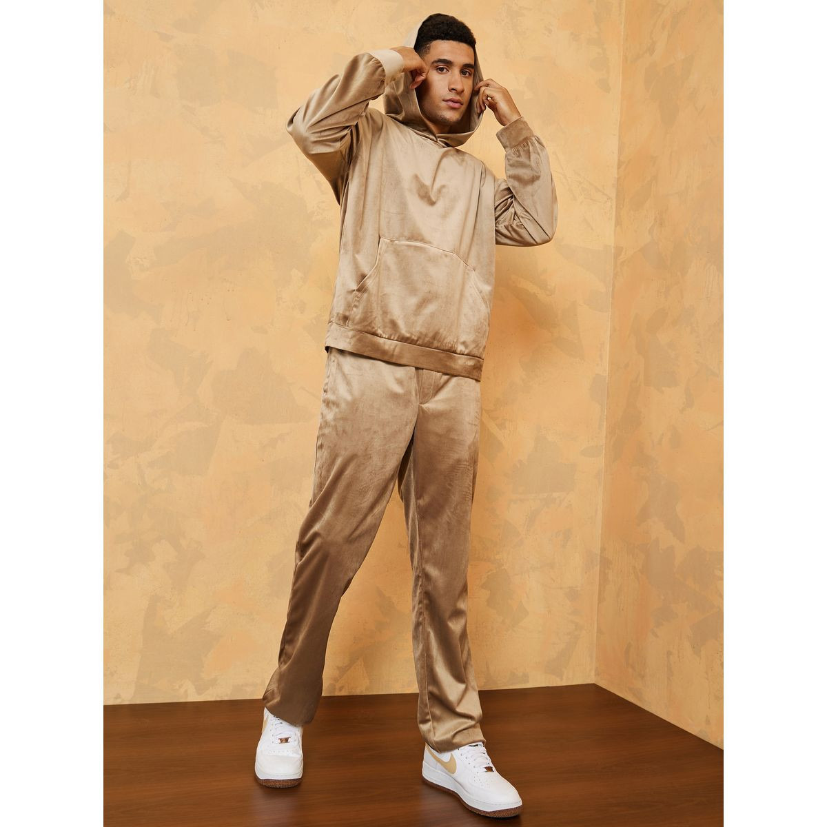 Styli Relaxed Fit Velour Hoodie and Jogger Co-Ord Set-men-clothing-coordsets-image-1