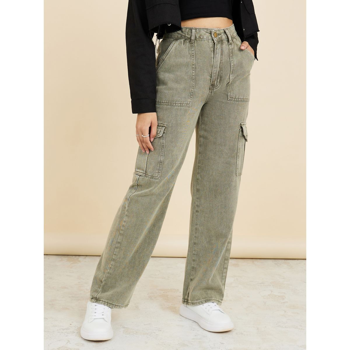 جينز كارجو بقصة أرجل مستقيمة-women-clothing-bottoms-jeans-image-1