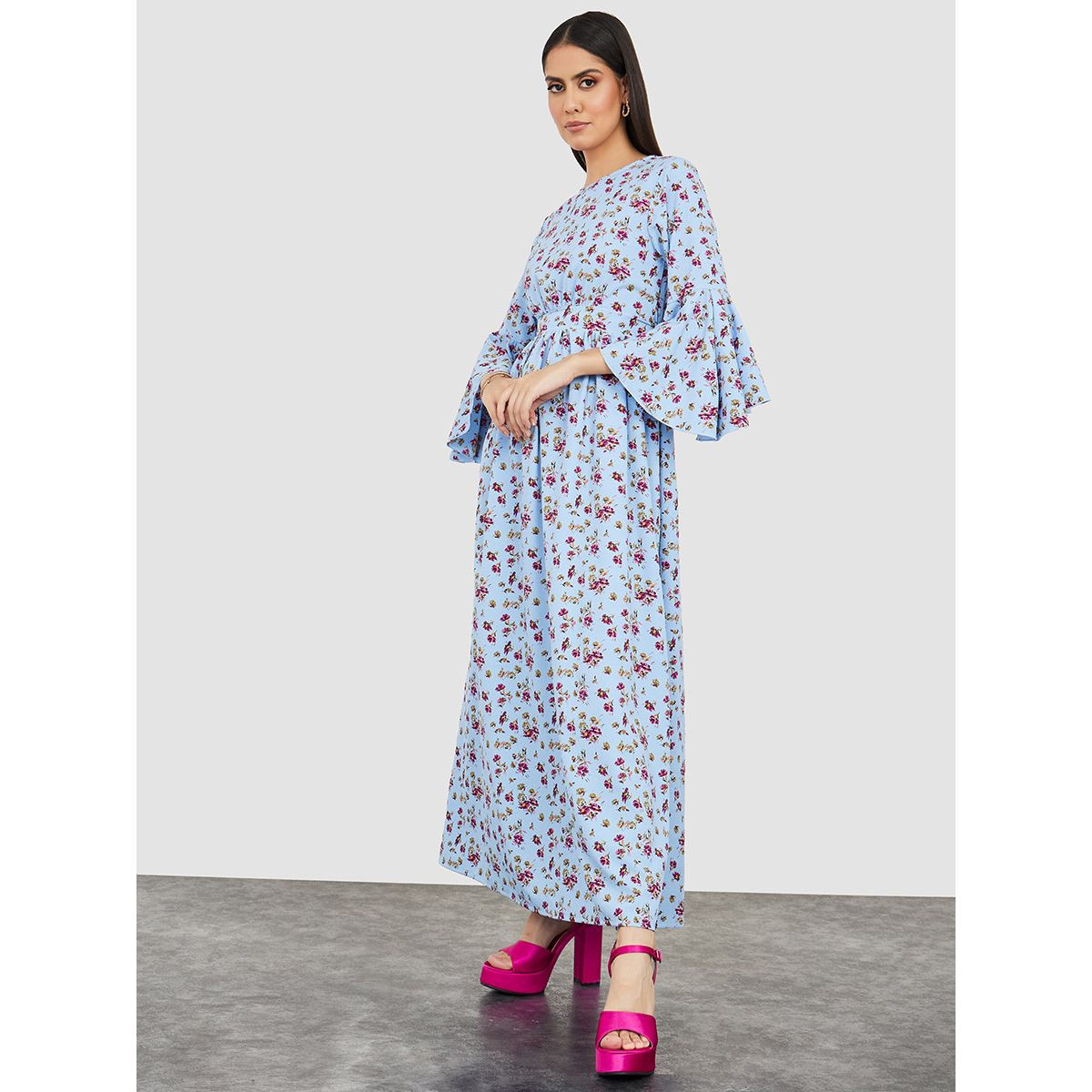 Styli Long Sleeves Floral All Over Print A-Line Midi Dress-women-clothing-dresses-image-2