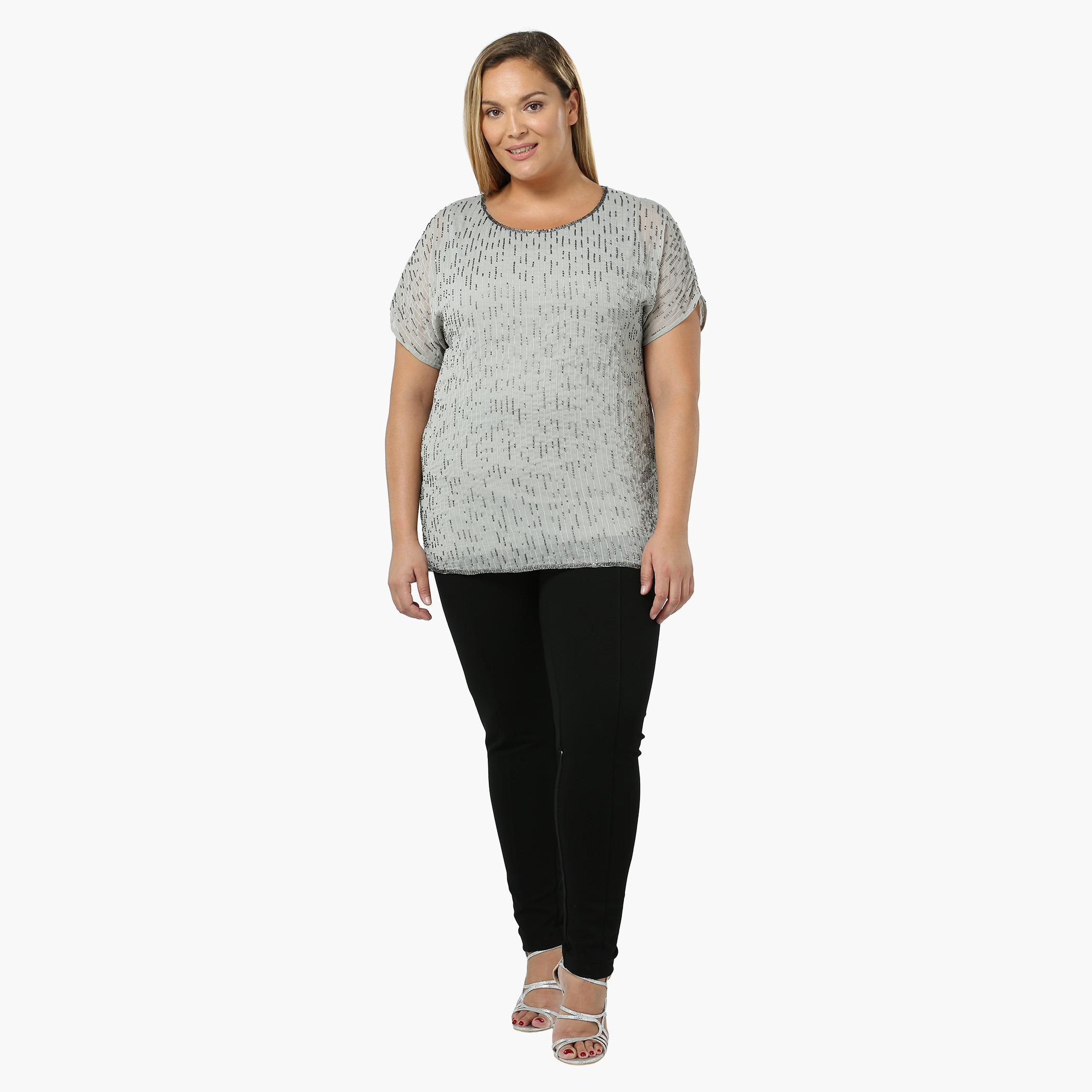 Beaded plus shop size top