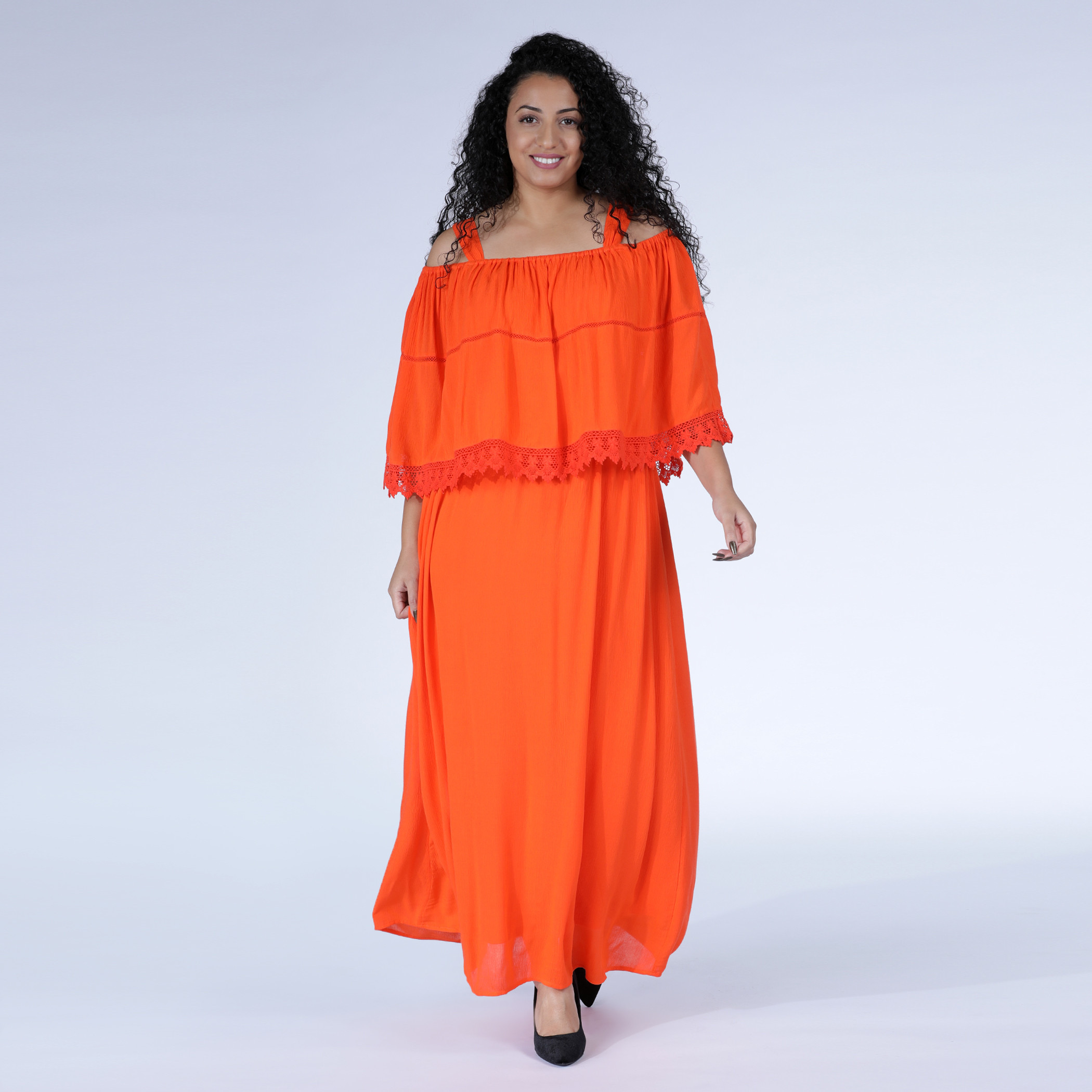 Buy Cold Shoulder Maxi Dress with 3 4 Sleeves Splash Bahrain