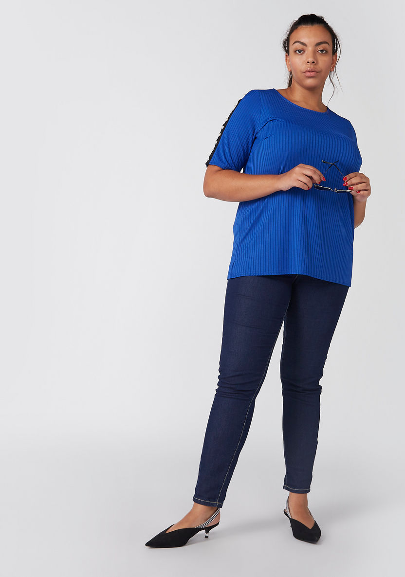 Plus Size Full Length Jeggings with  Pocket Detail-Leggings and Jeggings-image-3