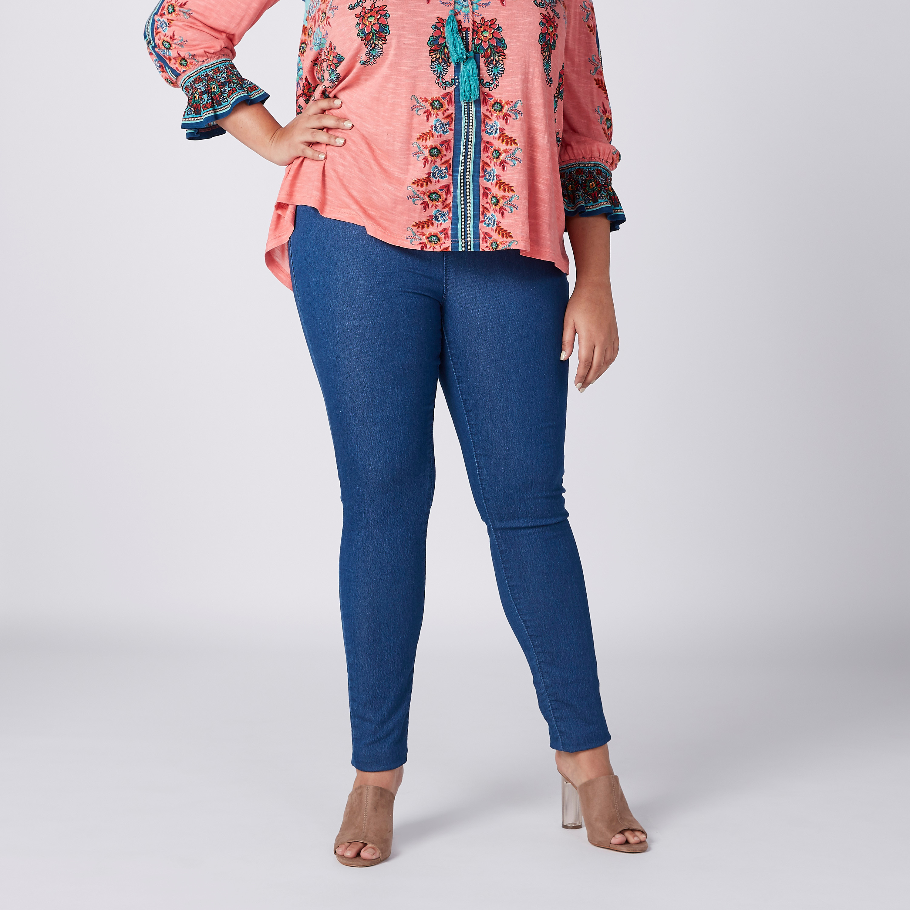 بنطلون جيقنز مقاس كبير بقصّة سكيني وخصر مرن-women-clothing-bottoms-leggings-image-2
