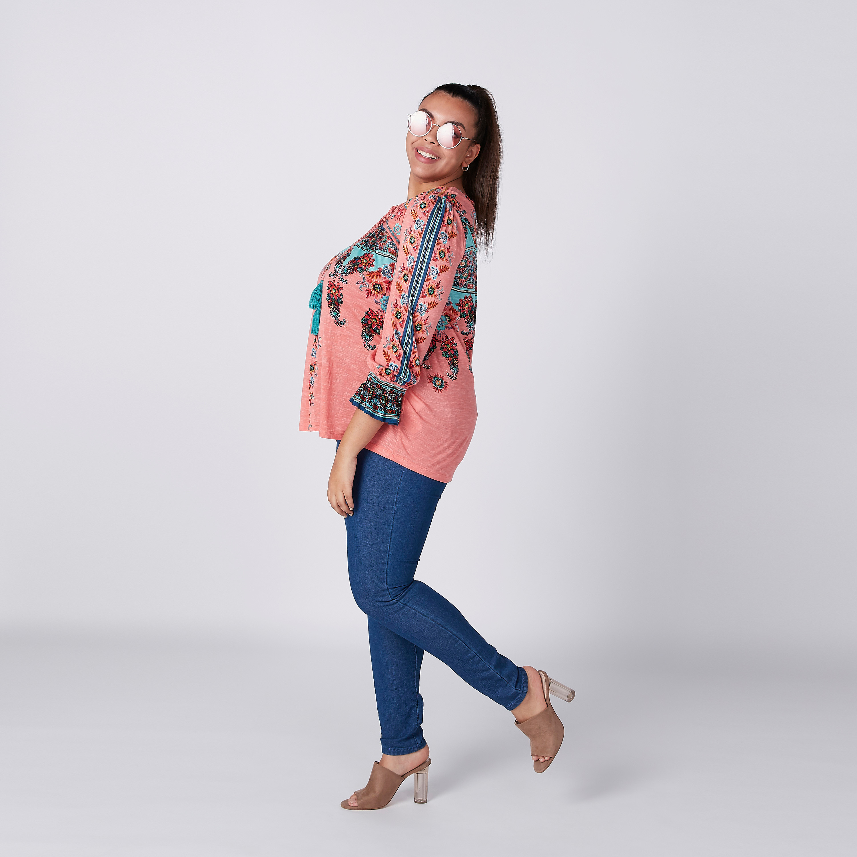 بنطلون جيقنز مقاس كبير بقصّة سكيني وخصر مرن-women-clothing-bottoms-leggings-image-3