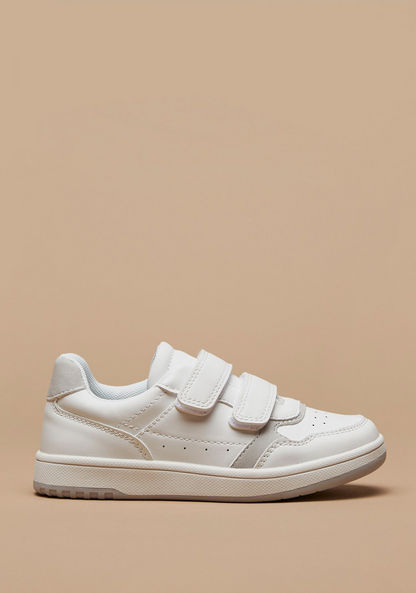 Mister Duchini Perforated Sneakers with Hook and Loop Closure-Boy%27s Sneakers-image-0