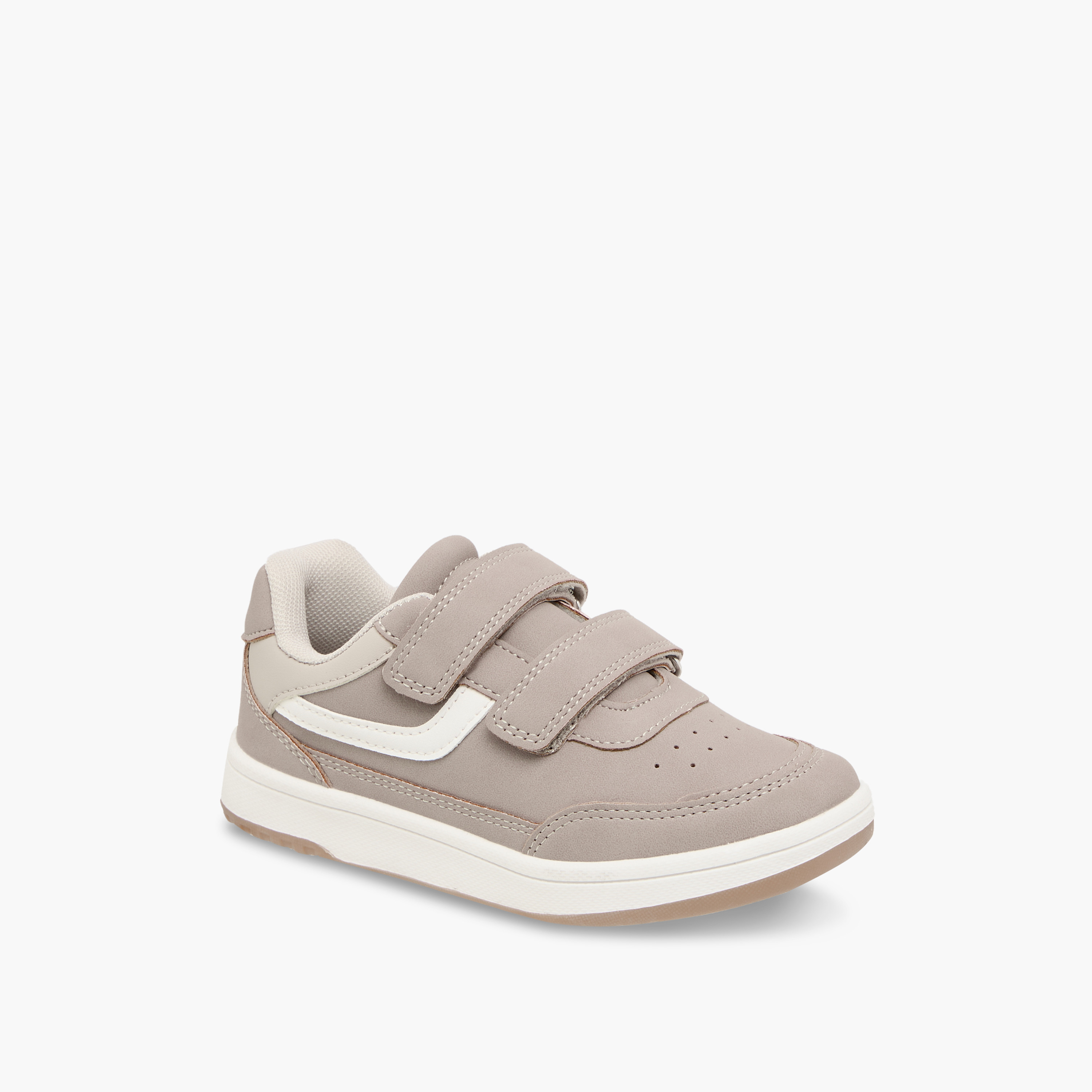 Juniors Panelled Sneakers with Hook and Loop Closure-boys-shoes-schoolshoes-image-2