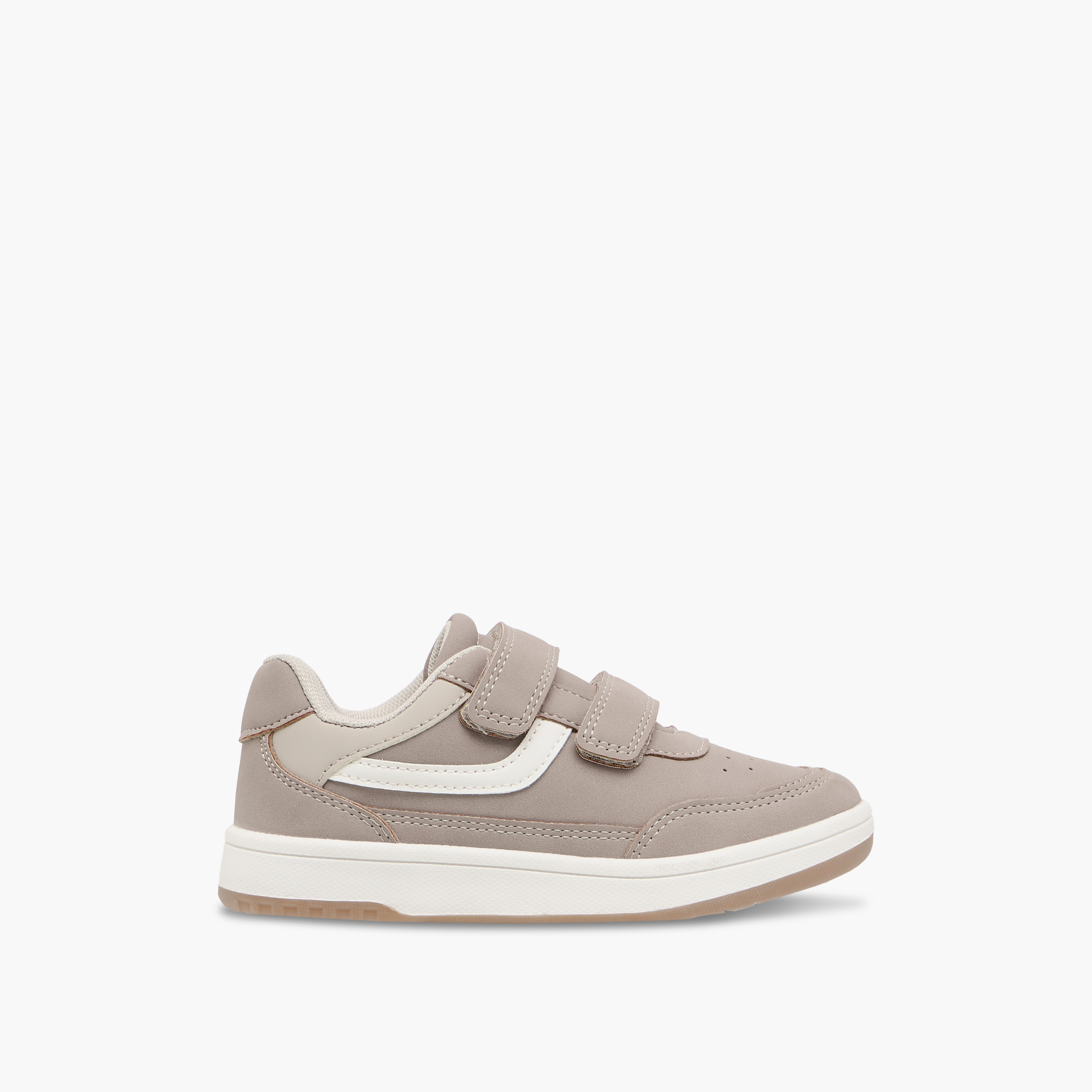 Juniors Panelled Sneakers with Hook and Loop Closure-boys-shoes-schoolshoes-image-3