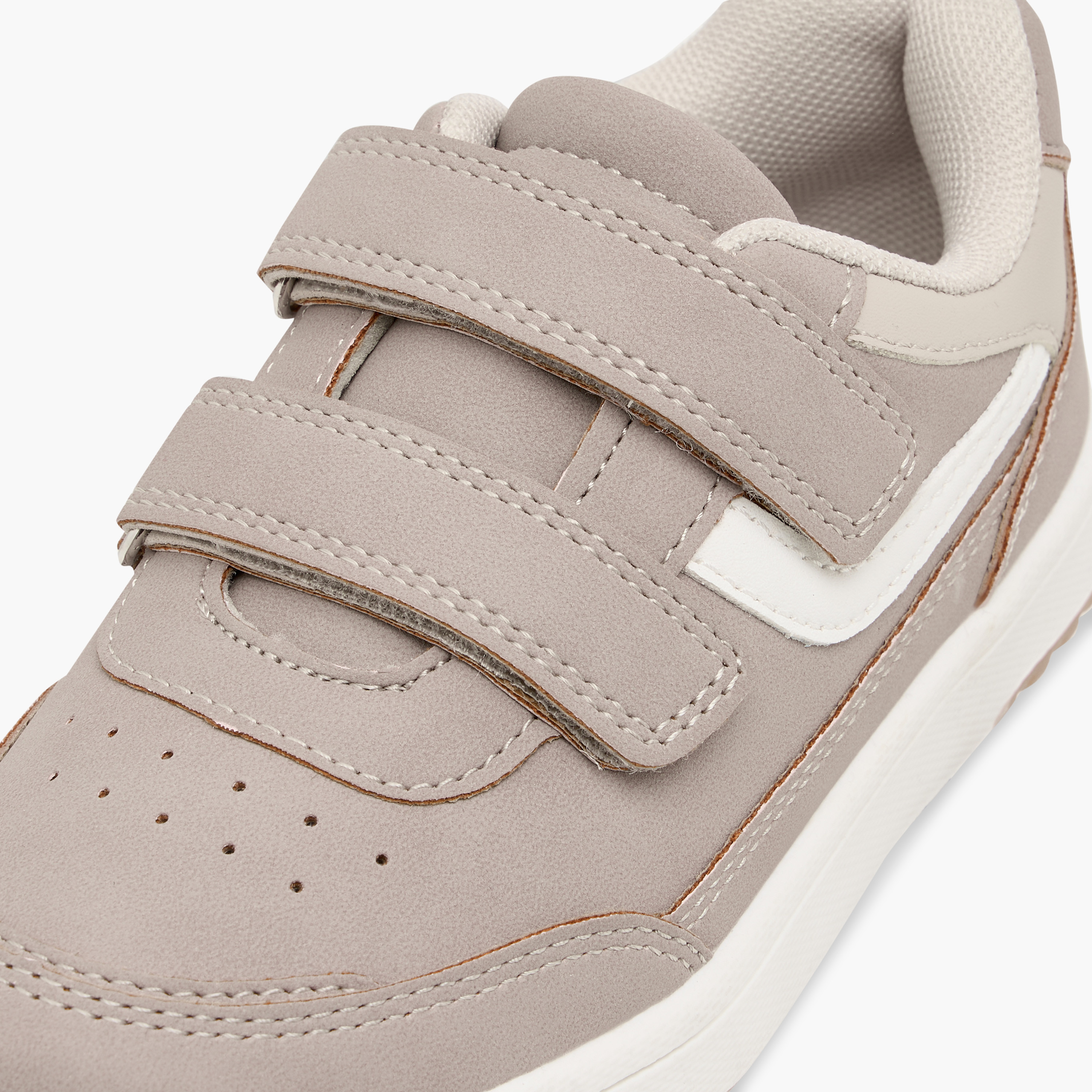 Juniors Panelled Sneakers with Hook and Loop Closure-boys-shoes-schoolshoes-image-4