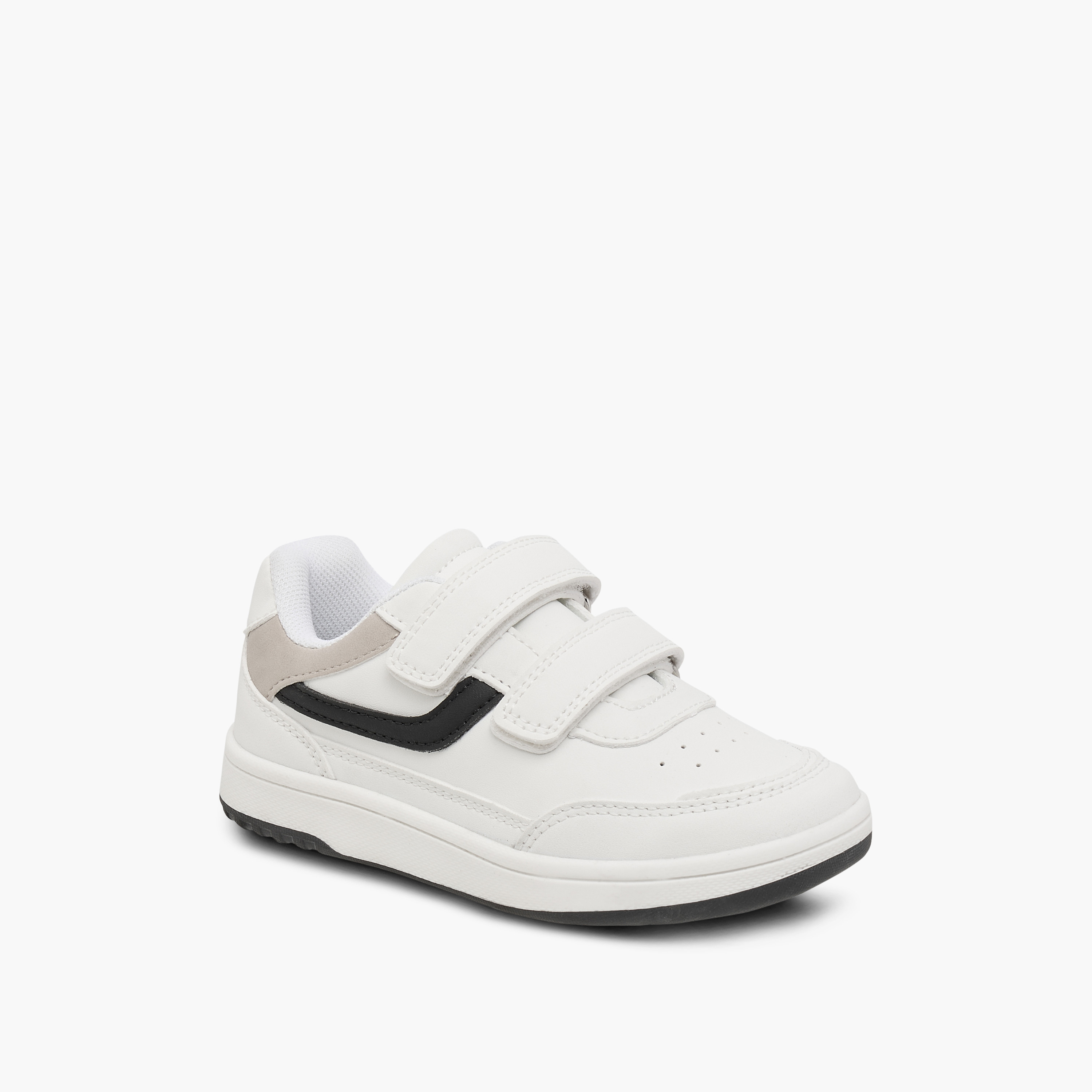 Juniors Panelled Sneakers with Hook and Loop Closure-boys-shoes-schoolshoes-image-2
