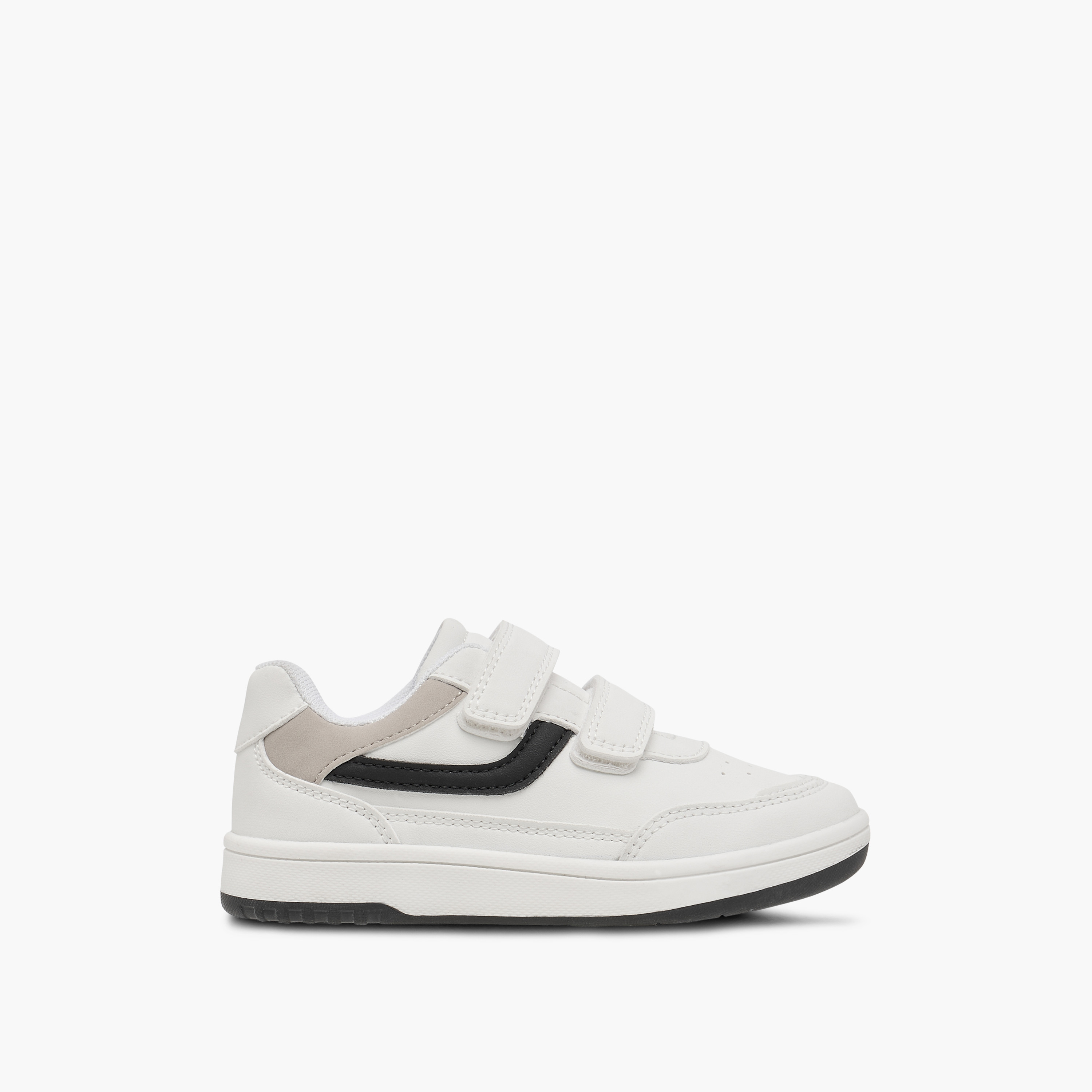 Juniors Panelled Sneakers with Hook and Loop Closure-boys-shoes-schoolshoes-image-3