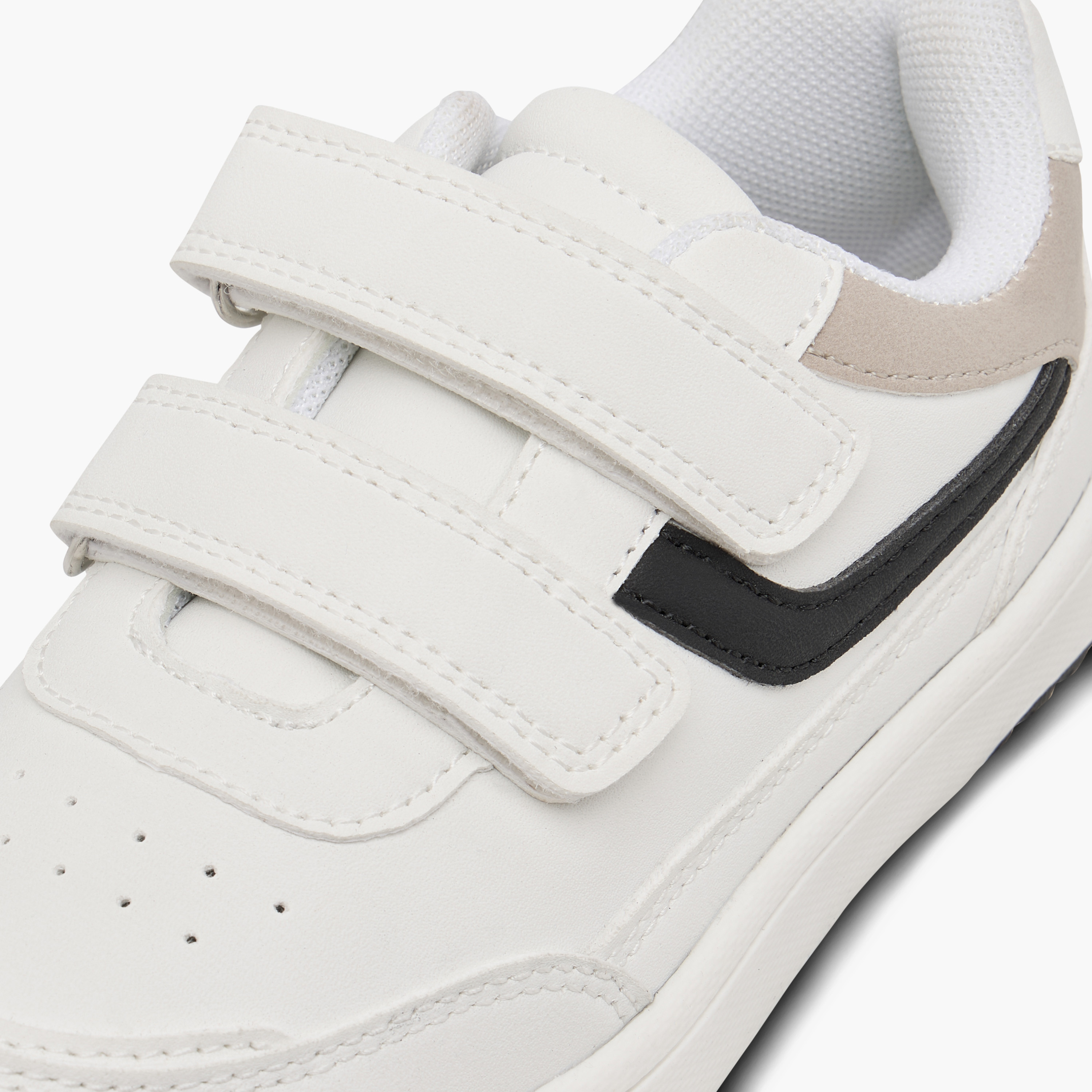 Juniors Panelled Sneakers with Hook and Loop Closure-boys-shoes-schoolshoes-image-4
