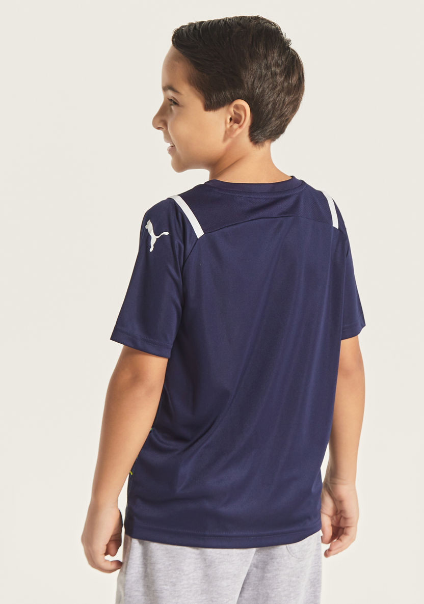 PUMA Logo Print T-shirt with Round Neck and Short Sleeves-Tops-image-3