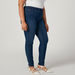 Plus Size Full Length Plain Jeggings with Pockets and Elasticised Waistband-Leggings and Jeggings-thumbnailMobile-4