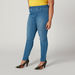 Plus Size Full Length Plain Jeggings with Pockets and Elasticised Waistband-Leggings and Jeggings-thumbnailMobile-4