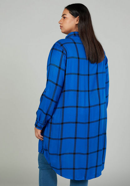 Chequered Shirt with Long Sleeves and Flap Pockets
