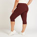 Cropped Solid Leggings with Elasticised Waistband-Leggings and Jeggings-thumbnailMobile-2