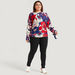 Floral Print Top with Dolman Sleeves and Bow Detail-Shirts and Blouses-thumbnailMobile-1