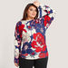 Floral Print Top with Dolman Sleeves and Bow Detail-Shirts and Blouses-thumbnail-4
