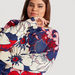 Floral Print Top with Dolman Sleeves and Bow Detail-Shirts and Blouses-thumbnailMobile-5