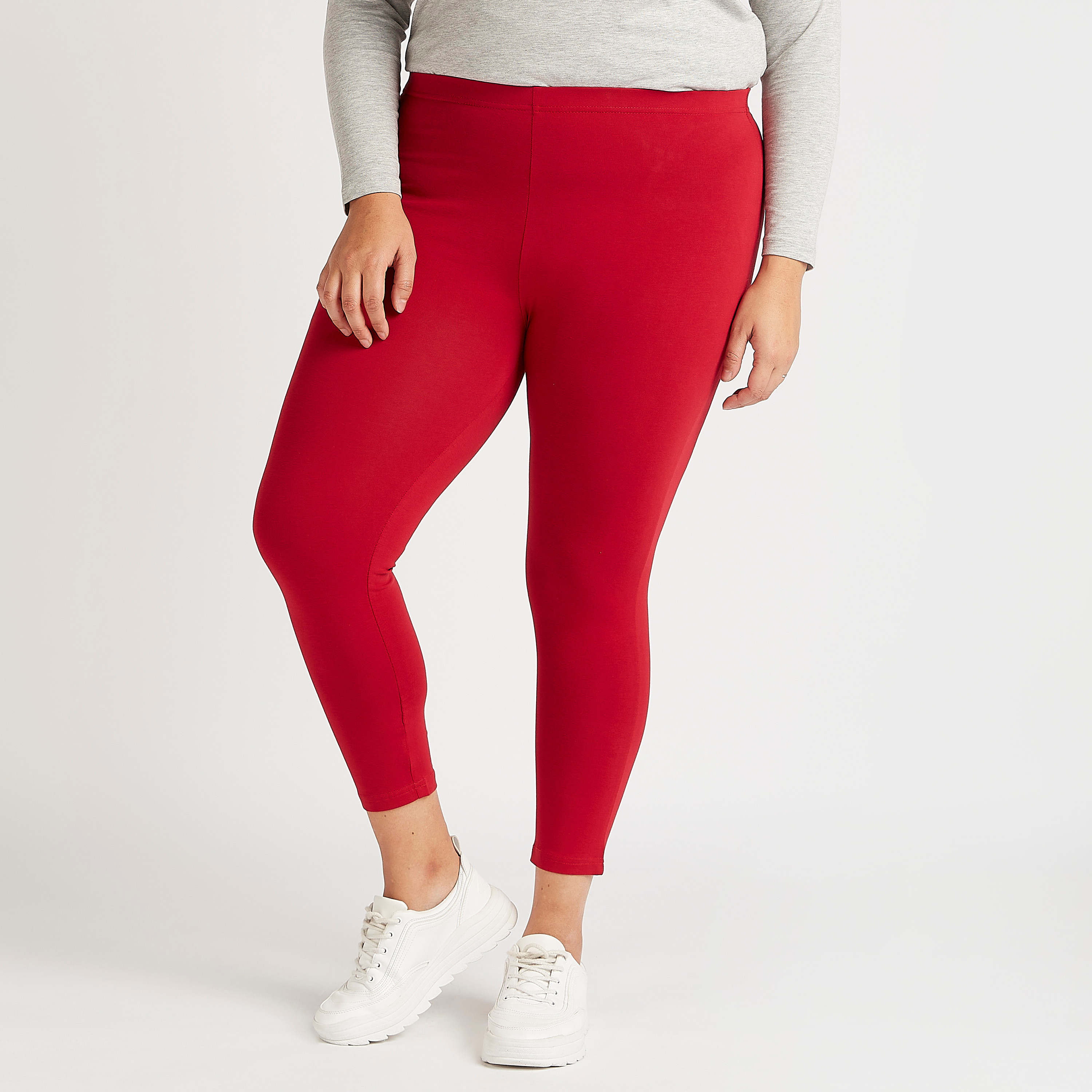 Buy Twin Birds Women Solid Colour Viscose Ankle Length Legging with  Signature Wide Waistband - Tomato Red Online - Lulu Hypermarket India