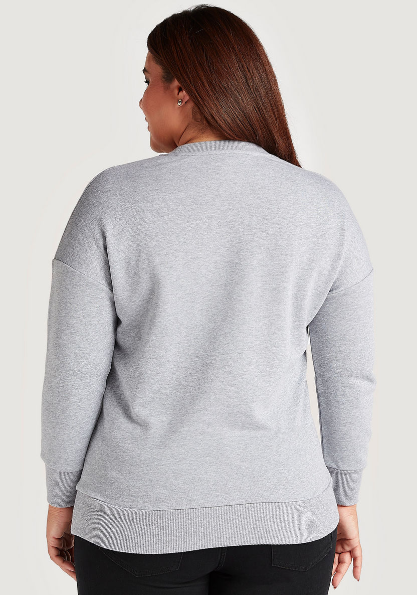 Embellished Sweatshirt with Long Sleeves and Crew Neck-Hoodies & Sweatshirts-image-3