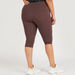 Cropped Solid Leggings with Elasticised Waistband-Leggings and Jeggings-thumbnail-3
