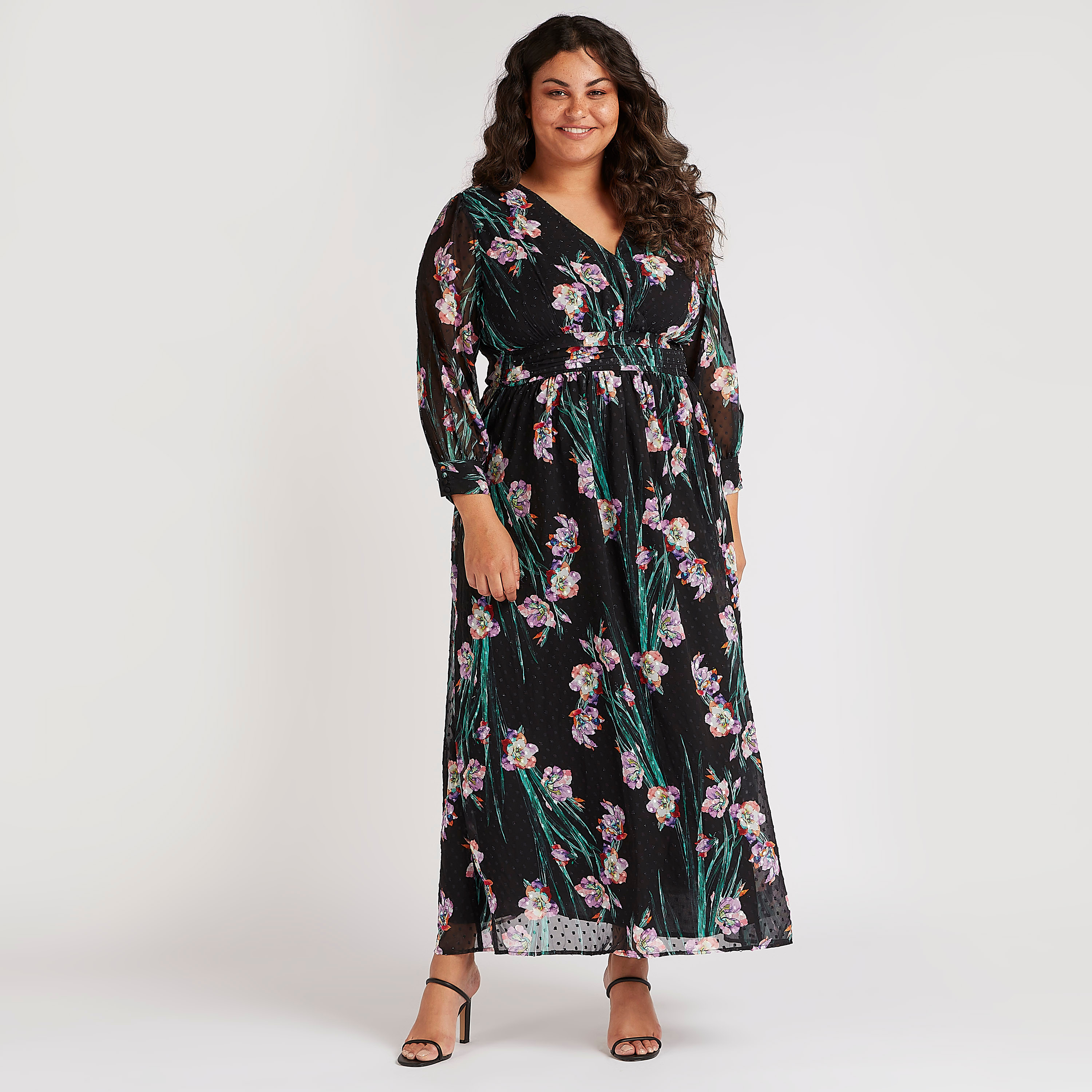 Floral wrap maxi deals dress