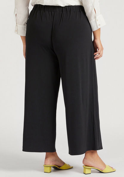 Solid Flared Pants with Elasticised Waistband