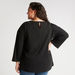 Embellished Neck T-shirt with 3/4 Sleeves-T Shirts-thumbnail-3