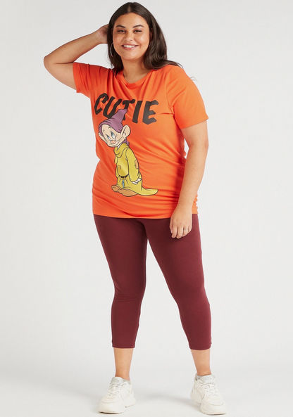 Dopey Print Round Neck T-shirt with Short Sleeves
