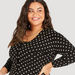 Polka Dot V-neck Cardigan with Button Closure-Cardigans & Sweaters-thumbnail-2