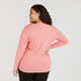 Solid Round Neck T-shirt with Long Sleeves-T Shirts-thumbnailMobile-3