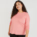 Solid Round Neck T-shirt with Long Sleeves-T Shirts-thumbnail-4